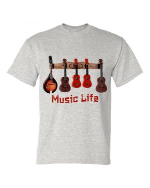 Grey Color T shirt Music lovers